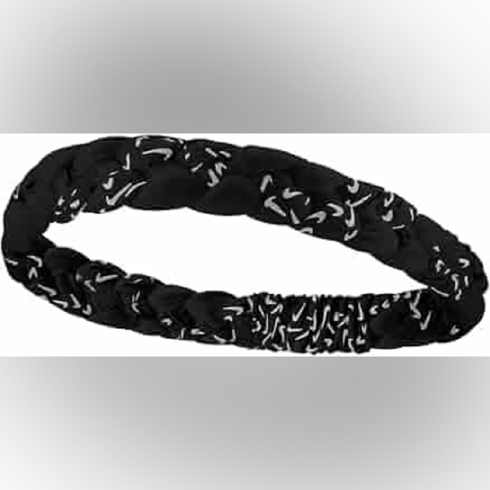 Nike Braided Headband Braided‎ Black/White Womens One Size NWT